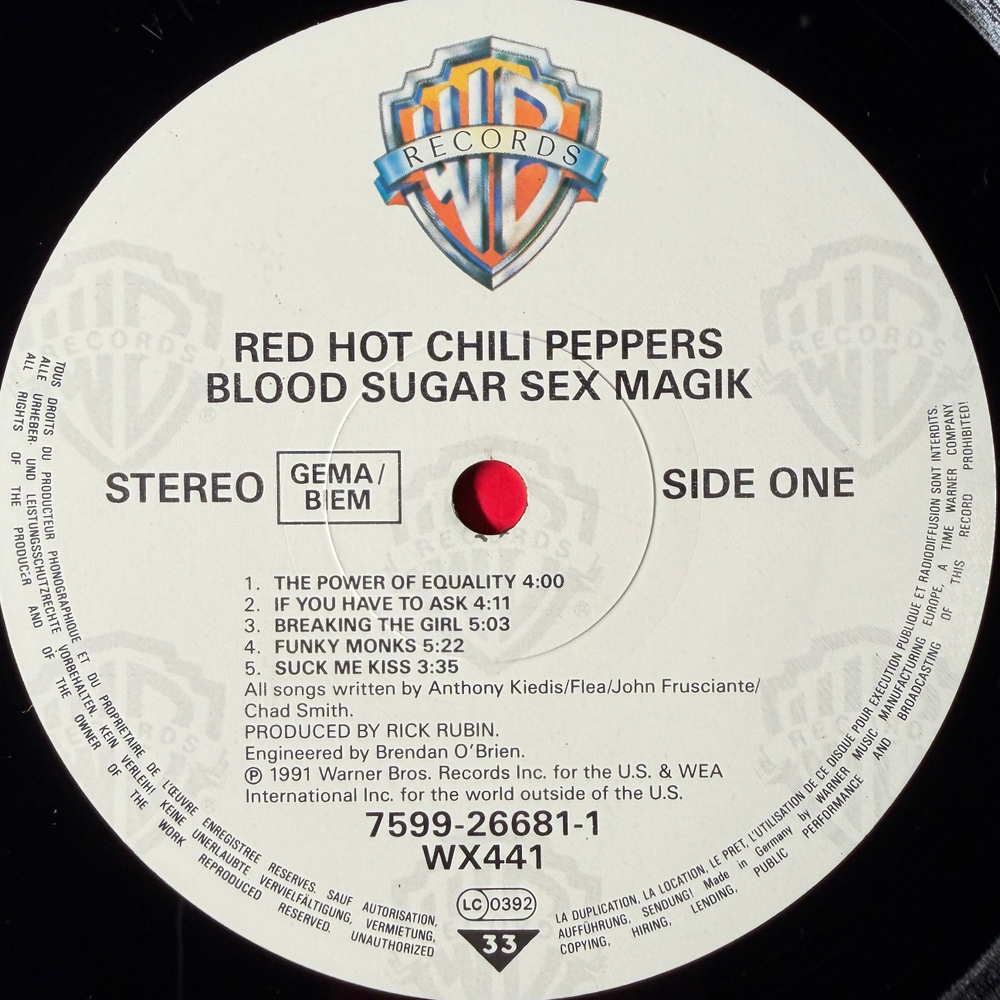 Red Hot Chili Peppers ‎– Blood Sugar Sex Magik 2LP (германия 1991г.)