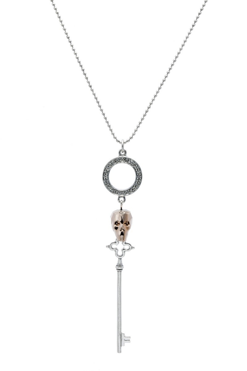 "Порп" подвеска в серебряном покрытии из коллекции "Cristal Skull" от Jenavi с замком карабин