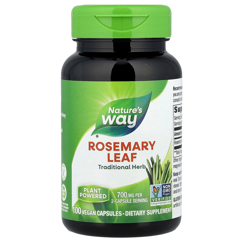 Nature's Way, лист розмарина, 100 веганских капсул (350 мг в 1 капсуле)