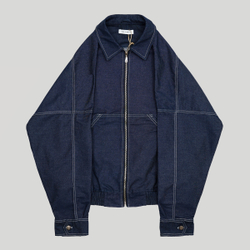 Zip-Up Shirt Jacket Denim Dark-Blue