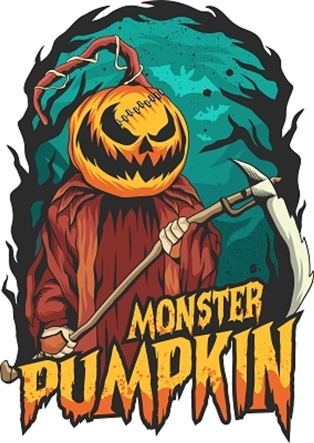 Футболка Monster Pumpkin принт цветной