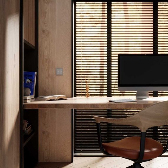 Выключатель встраиваемый S70 для жалюзи 10А, (сталь) Voltum VLS020705