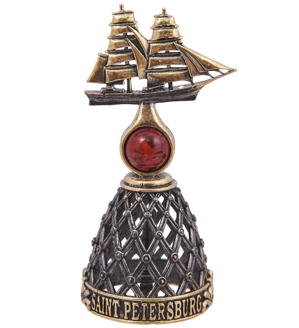 AM-4229 Колокольчик «Алые Паруса» (латунь, янтарь)