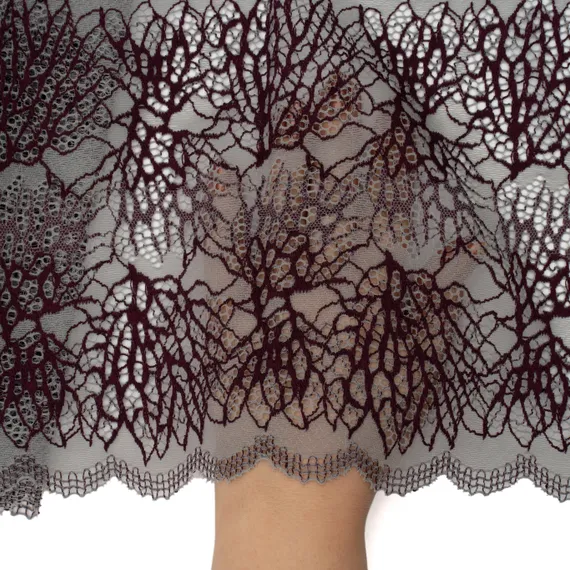 Кружево эластичное серое темное 22 см, Китай