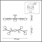 8194/5C COMFI LN25 261 черный, металл/дерево/пластик Потолочный светильник LED GX53 5*9W 220V CRYPTO