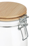 Банка для сыпучих продуктов 1000мл 11x17см, стекло, крышка бамбук
