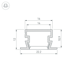 Профиль PDS-FS-2000 ANOD BLACK (Arlight, Алюминий) 040734