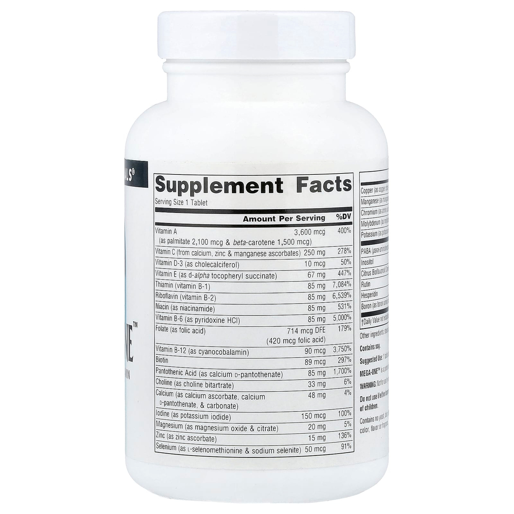 Source Naturals, Mega-One™, без железа, 60 таблеток