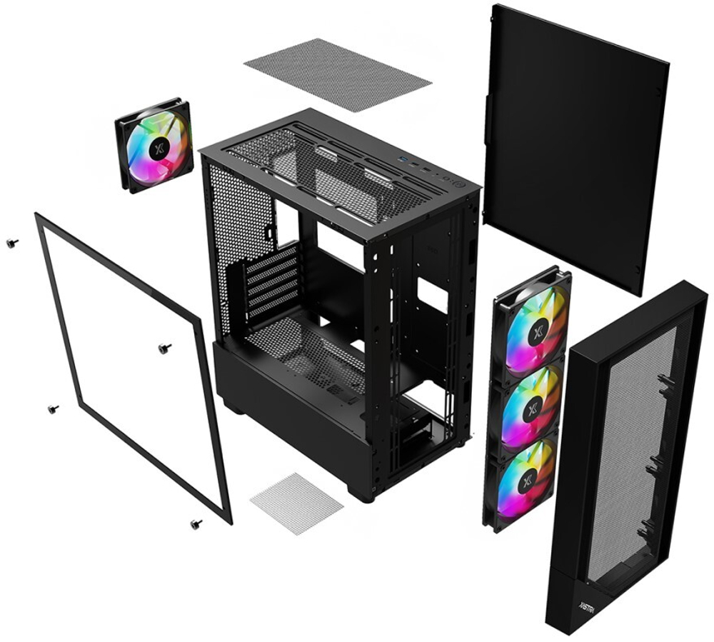 Корпус mATX Xastra A401M 4FRGB