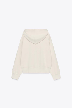 ZARA ХУДИ В СТИЛЕ РУСТИК С КАПЮШОНОМ, ЭКРЮ