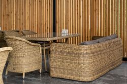 "Кальяри" диван трехместный плетеный из искусственного ротанга (гиацинт), цвет соломенный