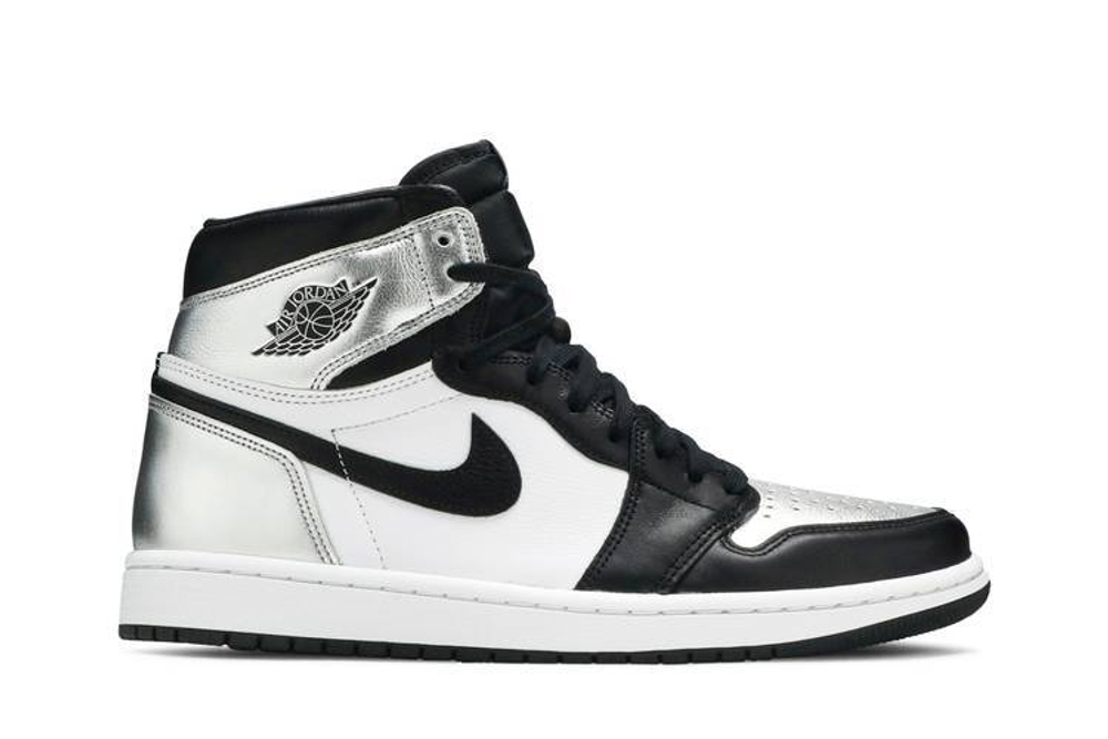 Кроссовки Jordan Air Jordan 1 High Og Retro "Silver Toe" (Женская размерная сетка)