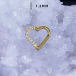 Кликер Heart Crystal PVD Yellow 1.2мм