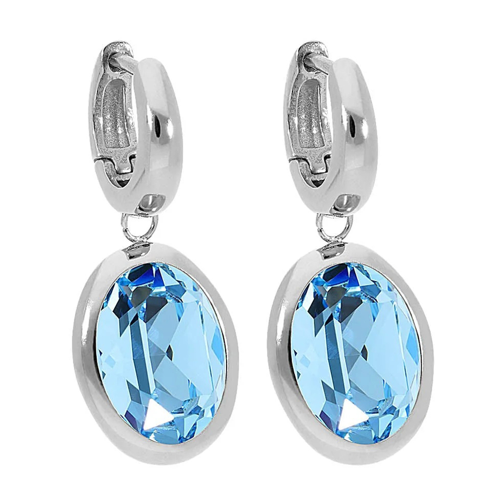 Серьги Qudo Creole TIVOLA small S aquamarine 310515 BL/S