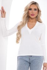 Джемпер с V-образным вырезом (белый) Б8273 LT Collection