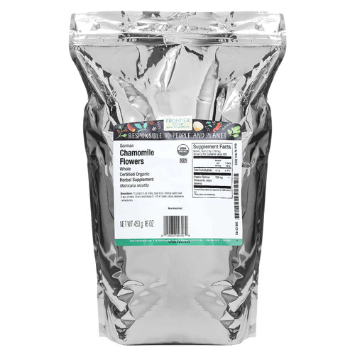 Frontier Co-op, цельные цветки органической немецкой ромашки, 453 г (16 унций)