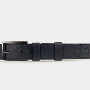 Мужской ремень из кожи сафьяно 35 мм, чёрный