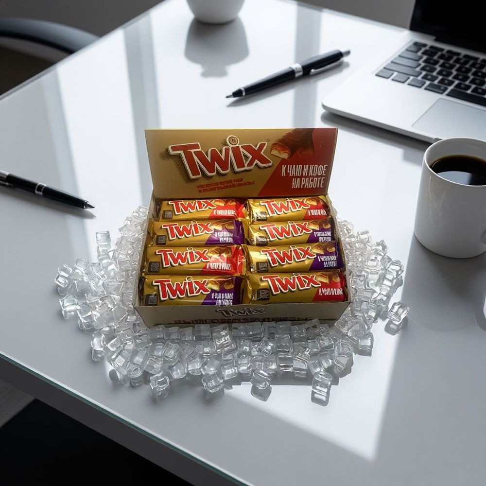 Шоколадный батончик Twix с карамелью и печеньем 55 гр, 1 шт