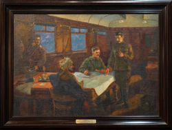 Соловьев М.М. Гражданская война (Совещание тов. В.И. Сталина). 1936 год. Холст, масло.