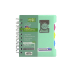 Блокнот А6, Alingar, гребень, пластиковая обложка, с разделителями, ассорти, клетка, 120 л., "Пастельные тона. АВСD "