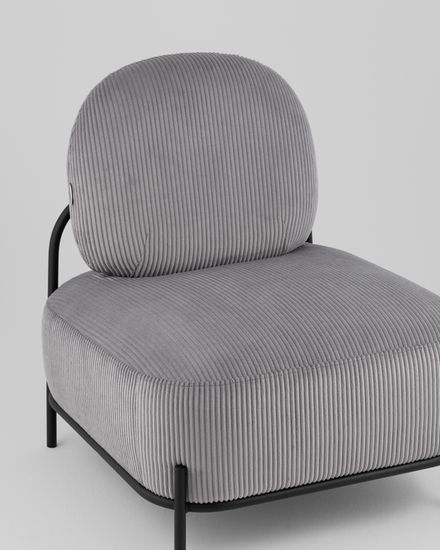 Кресло Стоун велюр рельефный светло-серый