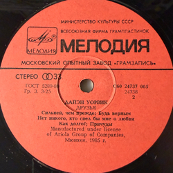 Виниловая пластинка Дайэн Уорвик – Друзья (Мелодия) LP