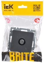 BRITE Розетка TV проходная РТВ10-0-БрГ графит IEK