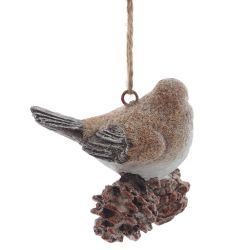 GAEM Украшение новогоднее "Птичка на шишке", L8 W6 H7,5 см, 2в.