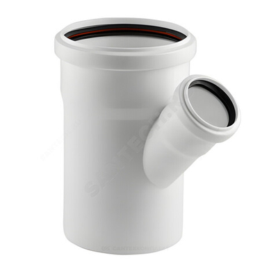 Тройник PP-M переходной бесшумный белый Дн 110х50х45гр б/нап в/к RTP (РосТурПласт) 36518