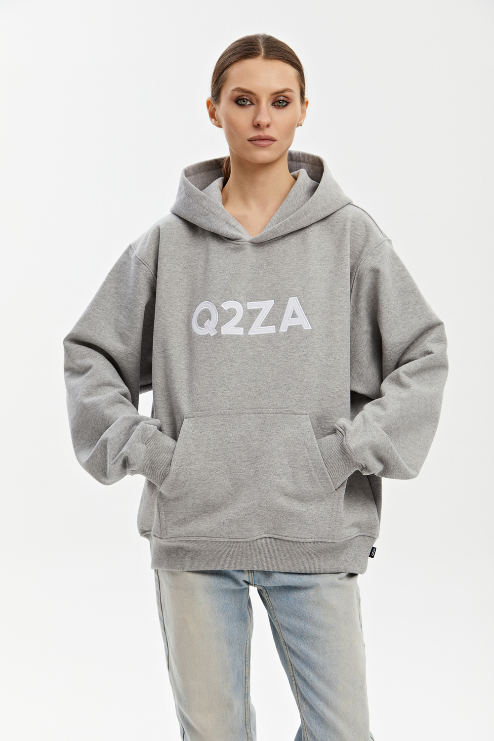 Худи Q2ZA лого (серый)