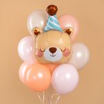 Шар (32''/81 см) Фигура, Мишка в колпачке, 1 шт.