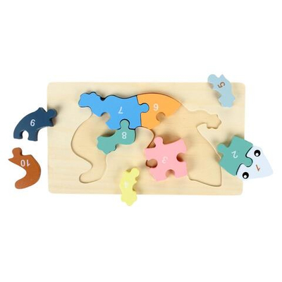 Развивающая игрушка деревянная Пазл-вкладыш по номерам Ящерица, C-41805