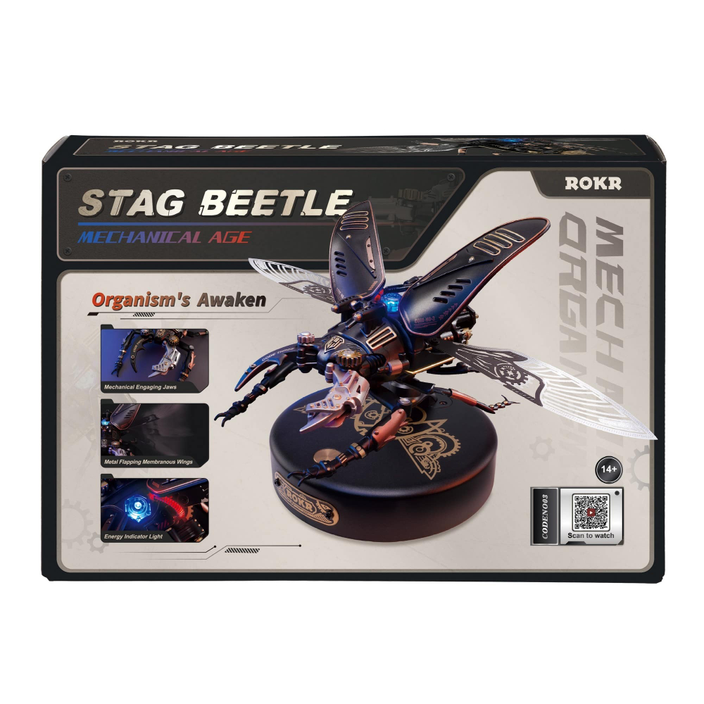 Штурмовой жук (Stag Beetle) от ROKR - конструктор, сборная механическая модель, 3D пазл, 3d головоломка