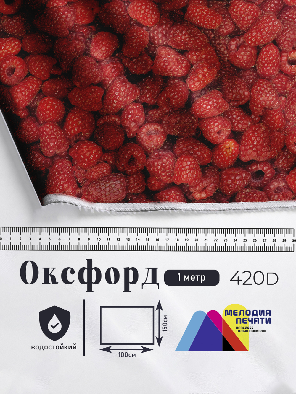 Оксфорд с принтом 1 метр №1 420 D