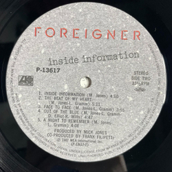 Винтажная виниловая пластинка LP Foreigner Inside Information (Japan 1988)