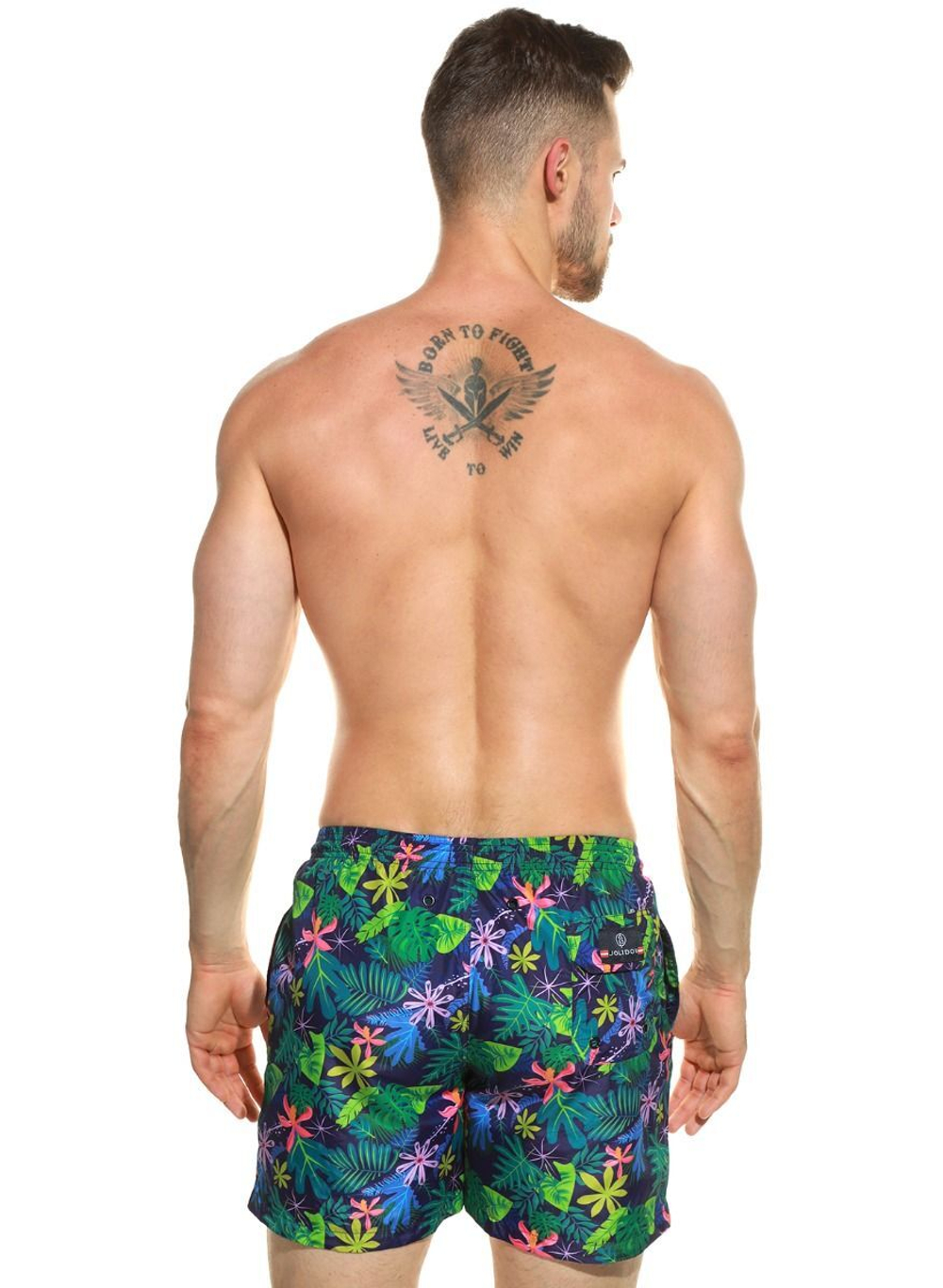 Мужские пляжные шорты с тропическим принтом (Размер: L) (Цвет: разноцветный)