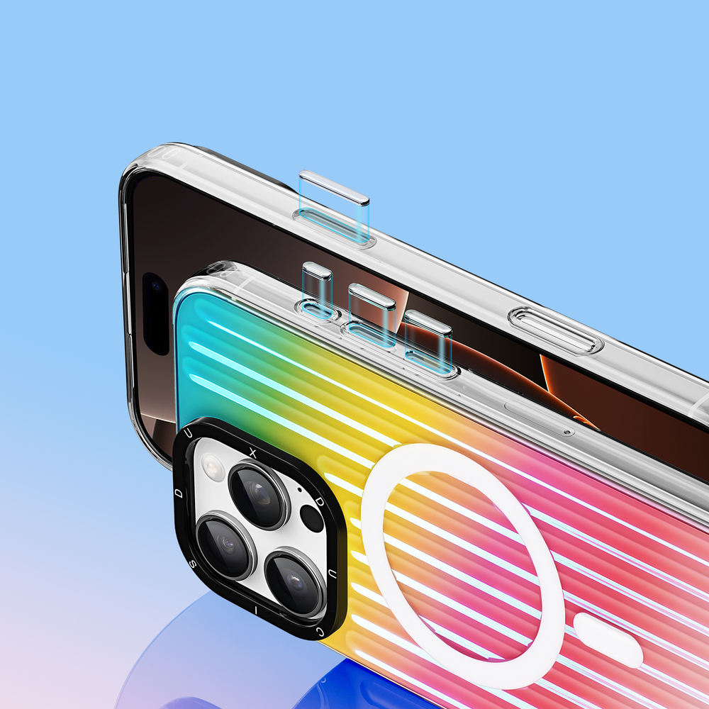 Усиленный прозрачный чехол (Gradient Rainbow) с поддержкой MagSafe от Dux Ducis для iPhone 16 Pro, серия Zest Series Case