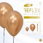 Шар (12"/30 см) Рефлекс Золото, (Зеркальные шары) / Reflex Gold 50 шт.