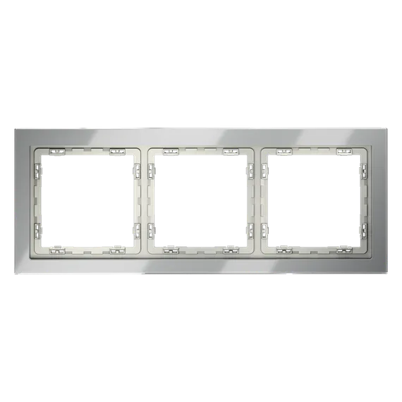 Рамка стеклянная VOLTUM S70 на 3 поста, (сталь, стекло) vls110305