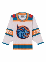 Джерси хоккейное бежевое ХК "Шанхайские Драконы", реплика с вышивками