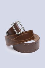 Ремень двухшпеньковый (коричневый, натуральная кожа)