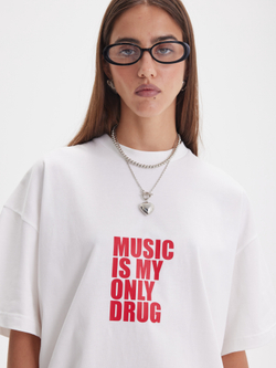 Футболка Only music, молочная