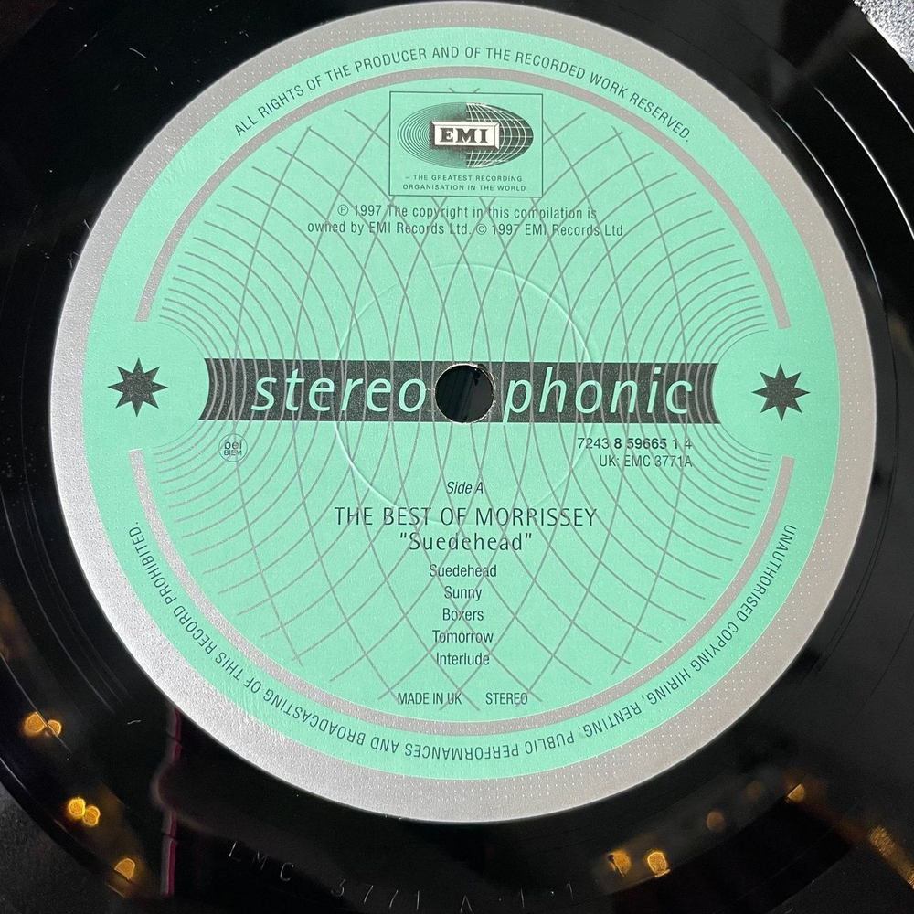 Винтажная виниловая пластинка LP Suedehead The Best Of Morrissey (UK 1997)