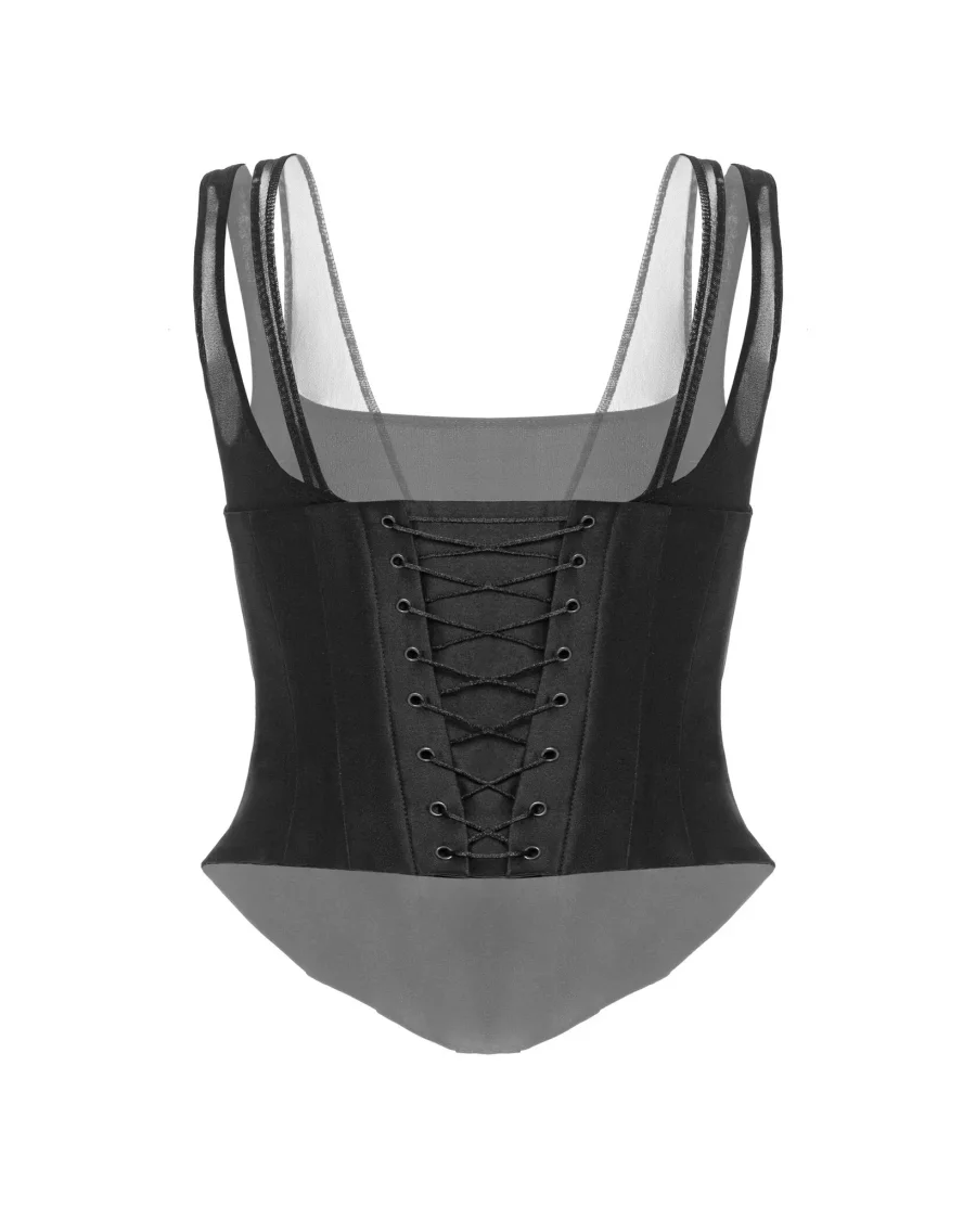 Чёрный корсет майка