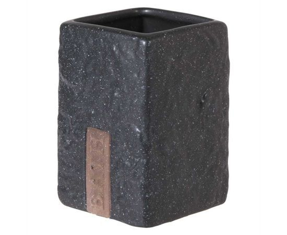 Стакан для ванной комнаты Рыжий кот Bath фарфор черный 7х7х10.5см