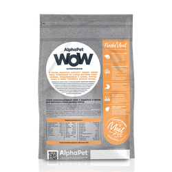 Сухой корм ALPHAPET WOW Superpremium для взрослых собак мелких пород с индейкой и рисом - 1,5 кг