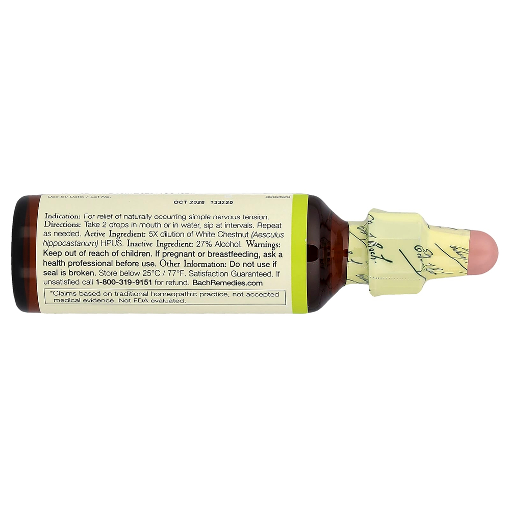 Bach, Original Flower Remedies, белый каштан, 20 мл (0,7 жидк. унц.)