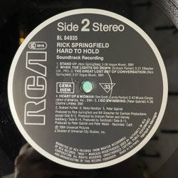 Винтажная виниловая пластинка LP Rick Springfield Hard To Hold Soundtrack Recording (Germany 1984)