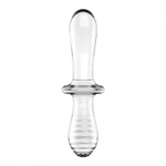 Стеклянный фаллоимитатор Satisfyer Double Crystal (20×5,5 см) прозрачный