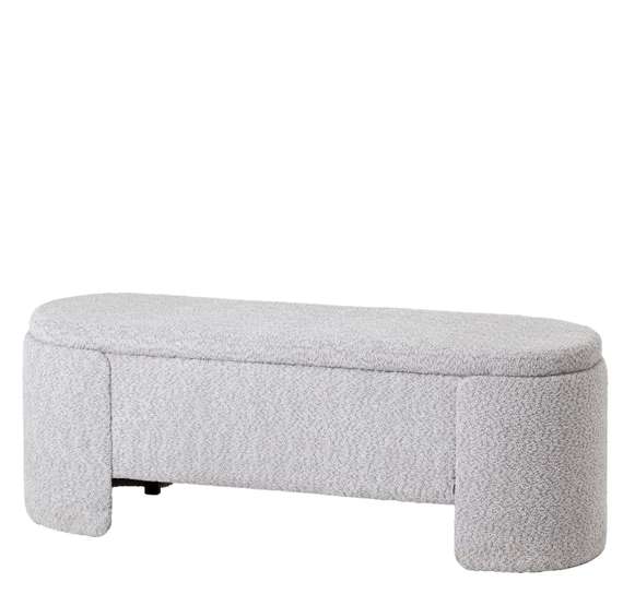 Банкетка Taks с местом для хранения букле светло-серый